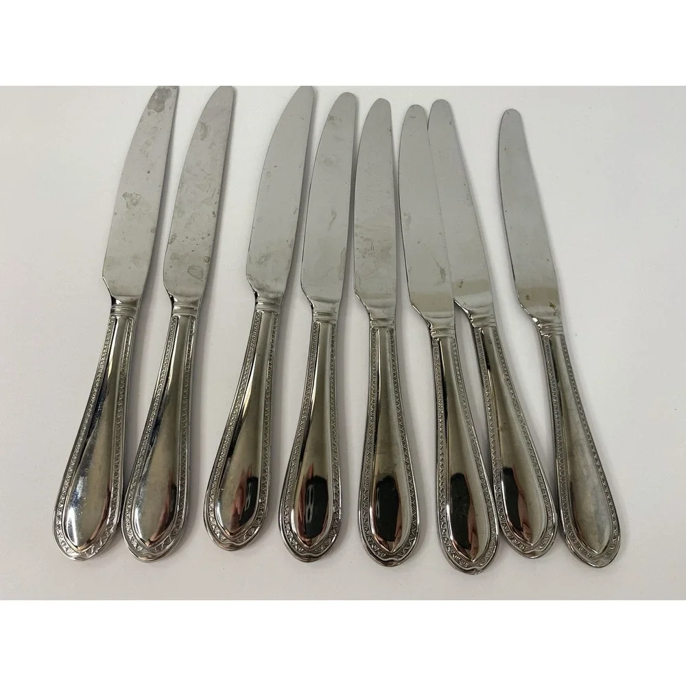 Mikasa Sinclair-Belvedere Stainless Oval Dinner Knives Set Of 8